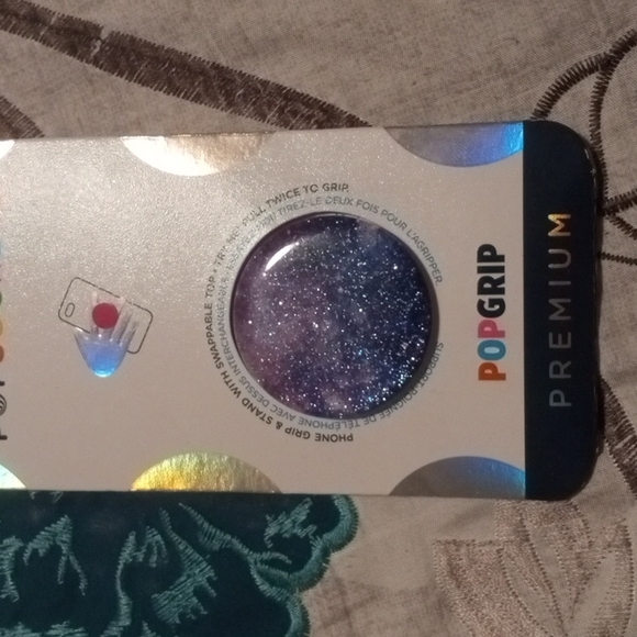 NWT PopSockets - PopGrip Premium Cell Phone Grip and Stand - 💜Glitter Nebula💜 - Picture 10 of 12